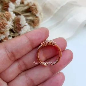 Lustrous Multicolor Anti Tarnish Ring - Rose Gold