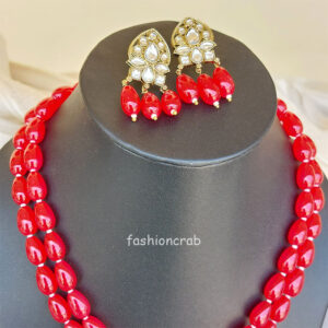 Maroon Pearl Set for Saree