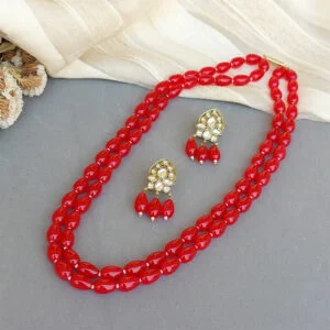 Maroon Pearl Set for Saree