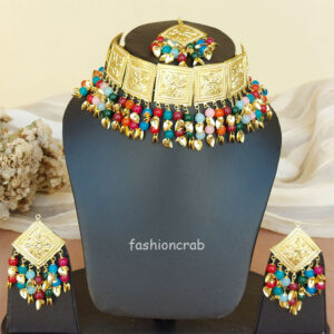Multicolor Pipal Patti Jewellery Set
