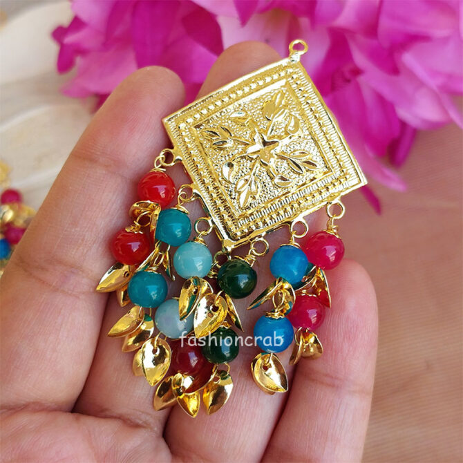 Multicolor Pipal Patti Jewellery Set