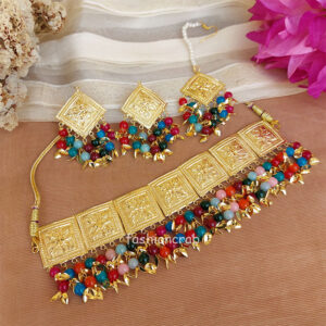 Multicolor Pipal Patti Jewellery Set