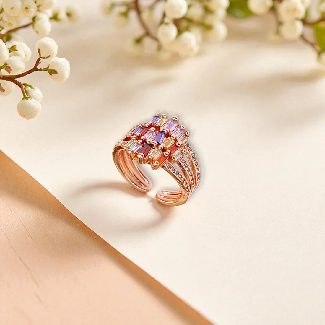 Multicolor Rose Gold Ring