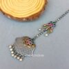 Oxidised Maang Tikka - Pink Green