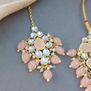 Peach Color Necklace Set for Wedding