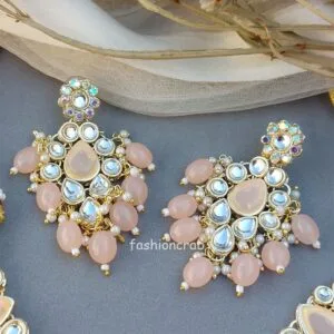 Peach Color Necklace Set for Wedding