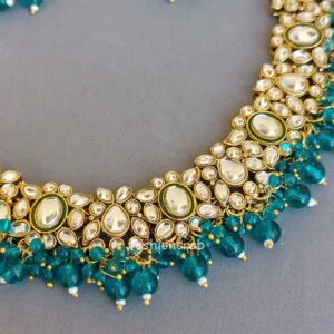 Peacock Green Colour Jewellery Set for Wedding