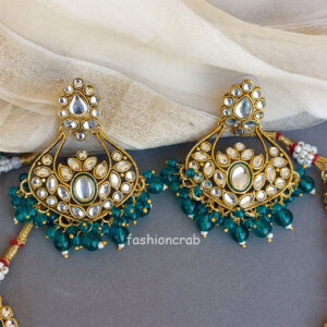 Peacock Green Colour Jewellery Set for Wedding