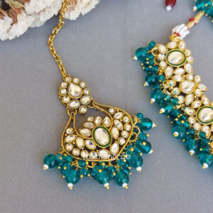 Peacock Green Colour Jewellery Set for Wedding