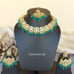 Peacock Green Colour Jewellery Set for Wedding