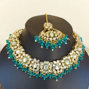 Peacock Green Colour Jewellery Set for Wedding