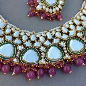 Purple Kundan Jewellery Set for Wedding