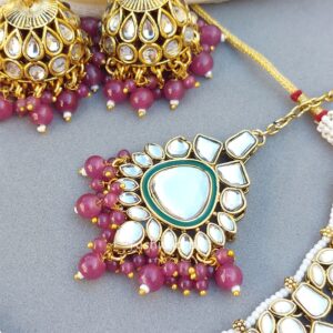 Purple Kundan Jewellery Set for Wedding