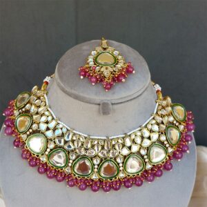 Purple Kundan Jewellery Set for Wedding