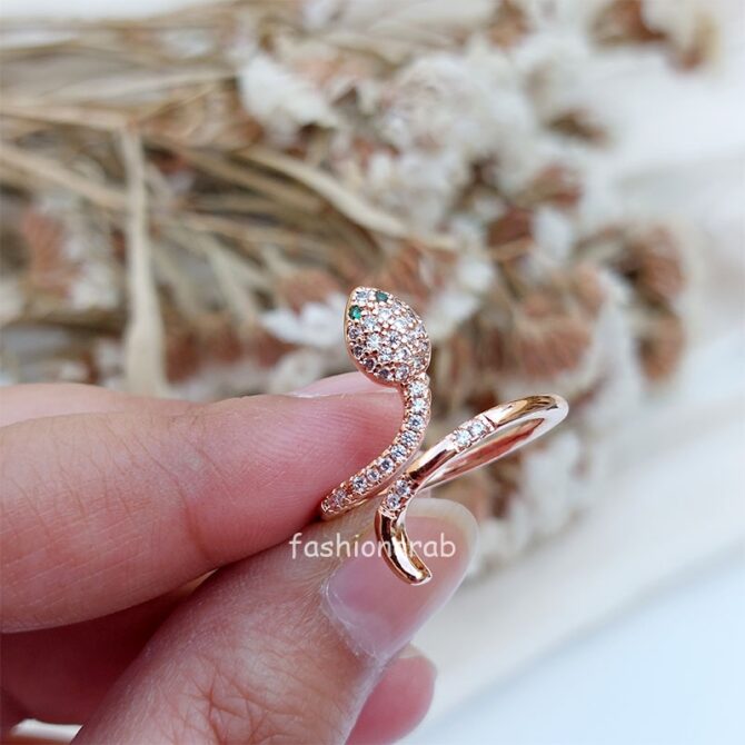 Snake Charmer Anti Tarnish Ring - Rose Gold
