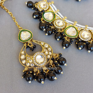 Sonam Kundan Jewellery Set - Black