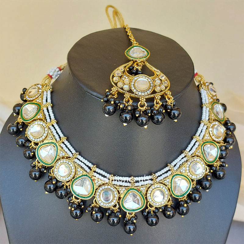 Sonam Kundan Jewellery Set - Black