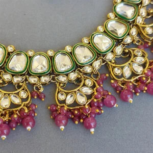 Traditional Purple Kundan Necklace