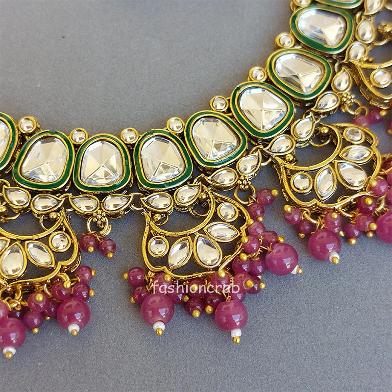 Traditional Purple Kundan Necklace