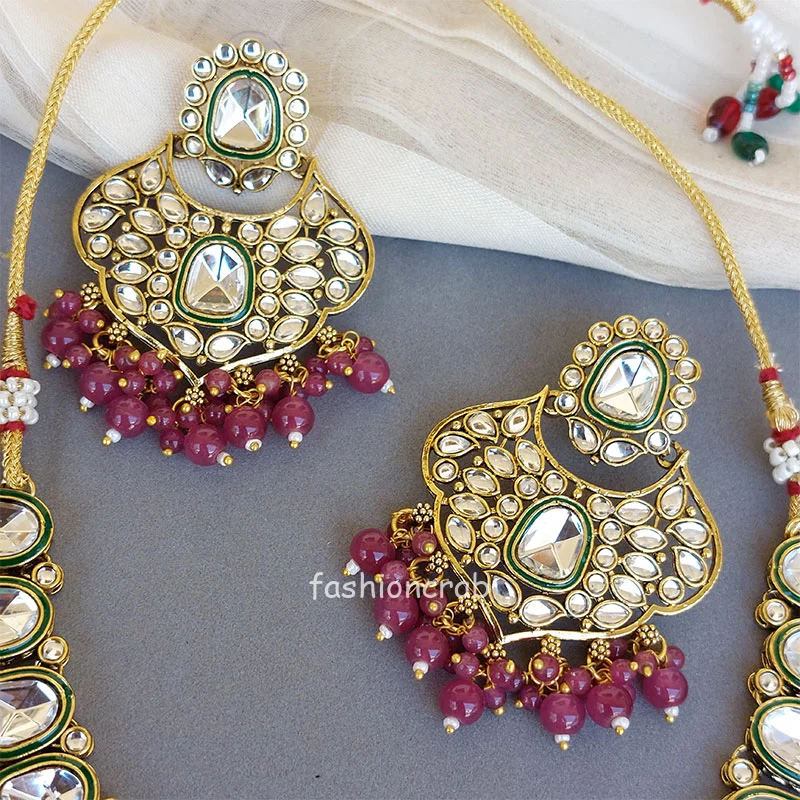 Traditional Purple Kundan Necklace