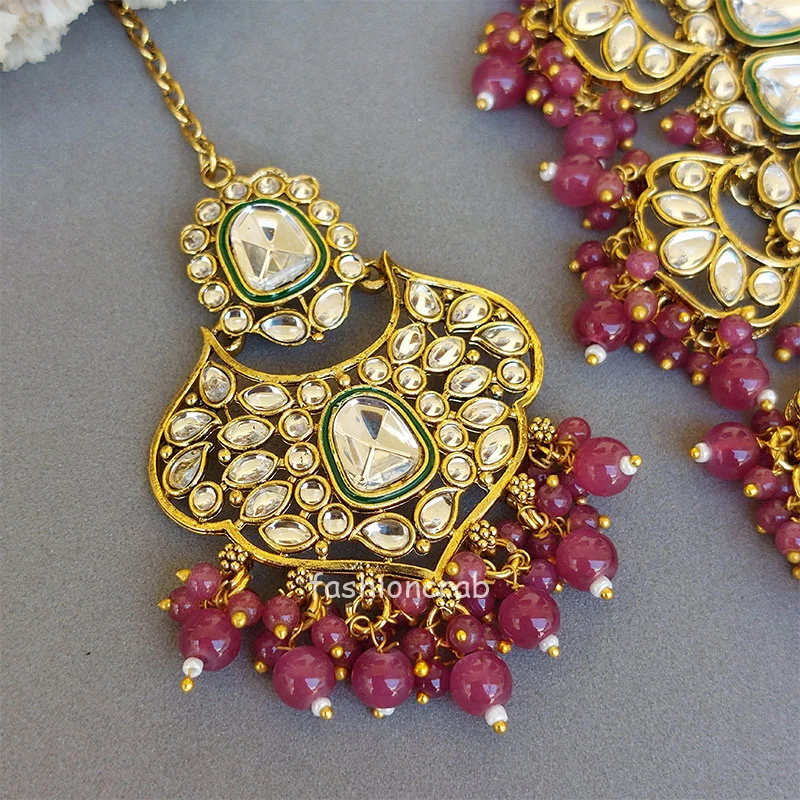 Traditional Purple Kundan Necklace