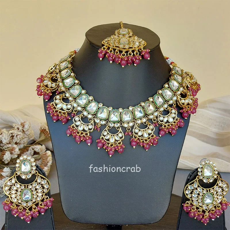 Traditional Purple Kundan Necklace