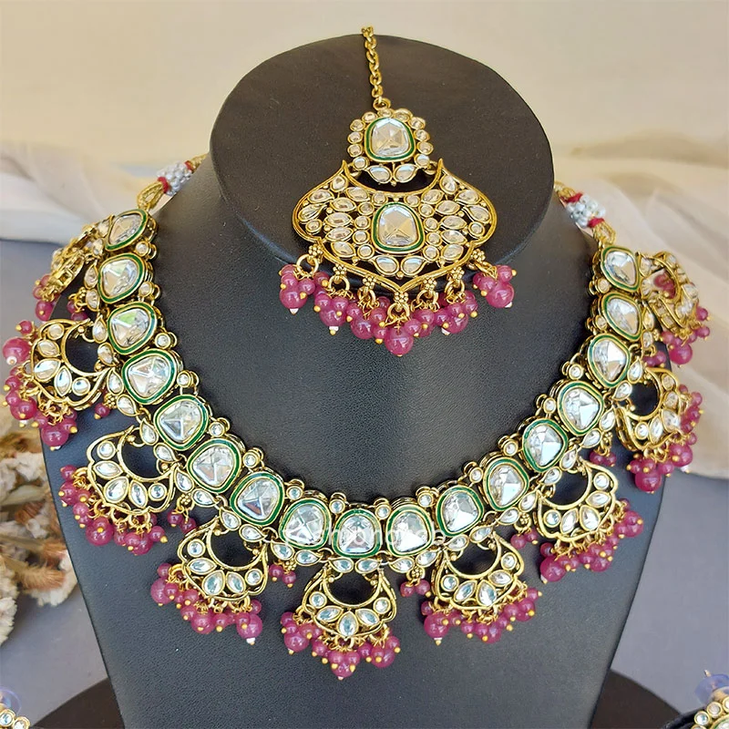 Traditional Purple Kundan Necklace