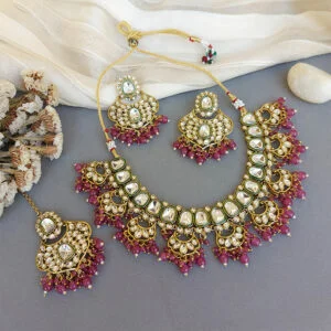 Traditional Purple Kundan Necklace