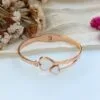 White Heart Anti Tarnish Bracelet - Rose Gold-01 White Heart Anti Tarnish Bracelet - Rose Gold