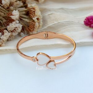 White Heart Anti Tarnish Bracelet - Rose Gold