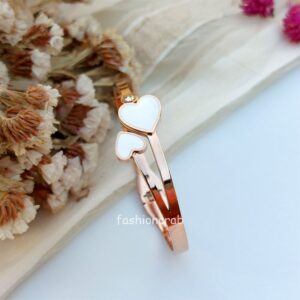 White Heart Anti Tarnish Bracelet - Rose Gold