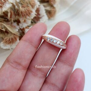 White Sparkle Anti Tarnish Ring - Rose Gold