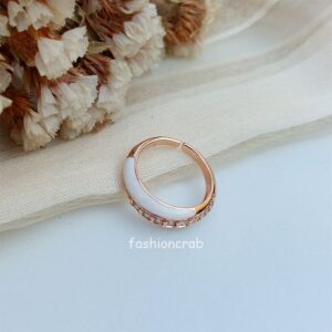 White Sparkle Anti Tarnish Ring - Rose Gold