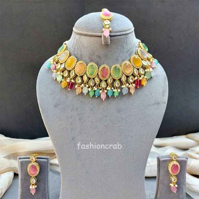 Kajal AD Stone Necklace Set - Multicolor Kajal AD Stone Necklace Set - Multicolor