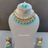 Katrina Kundan Jewellery Set - Light Blue