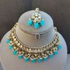 Katrina Kundan Jewellery Set - Light Blue