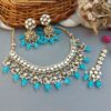 Katrina Kundan Jewellery Set - Light Blue
