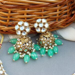 Katrina Kundan Jewellery Set - Pista Green