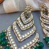 Kundan Earrings for Wedding- Green