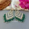 Kundan Earrings for Wedding- Green