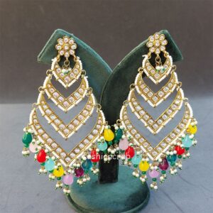 Kundan Earrings for Wedding- Multicolor