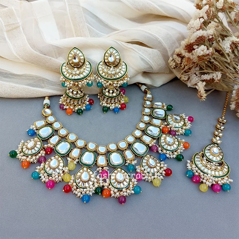 Multicolor Wedding Jewellery Set for Bride