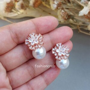 Pearl Anti Tarnish Earrings - Rose Gold