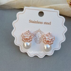 Pearl Anti Tarnish Earrings - Rose Gold