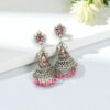 Pink Oxidised Jhumka for Kurti