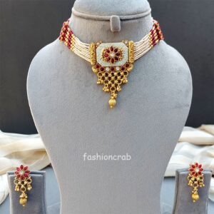 Pink South Indian Jewellery Set