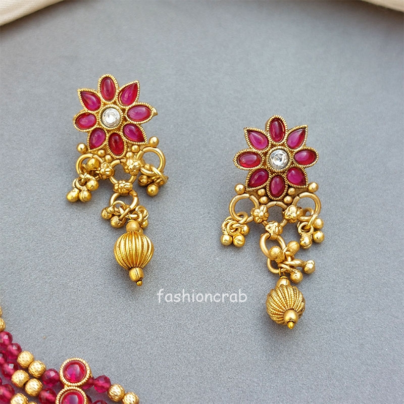 Pink South Indian Jewellery Set | FashionCrab.com