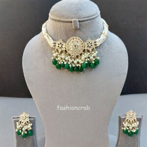 Rani Kundan Choker Set - Green