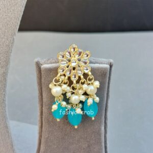 Rani Kundan Choker Set - Light Blue