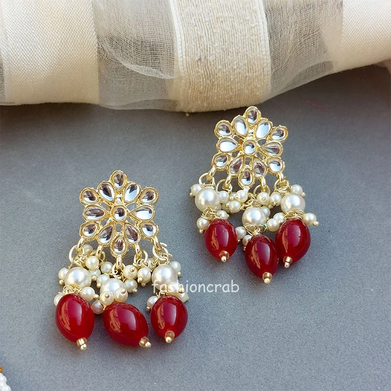 Rani Kundan Choker Set - Ruby